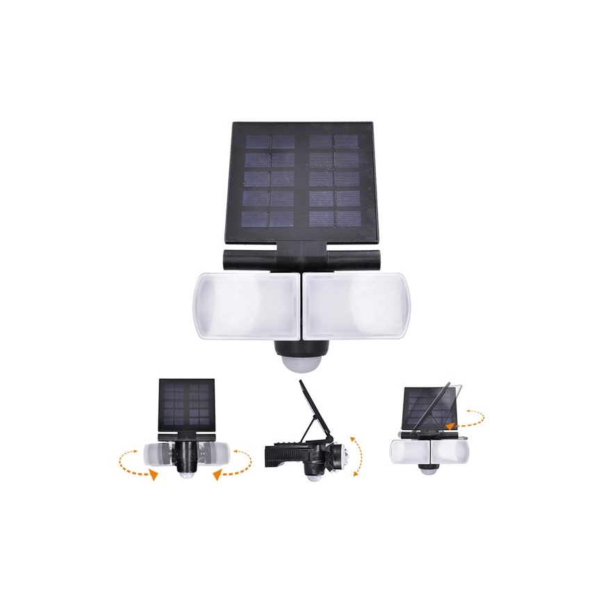 Soldrevet LED projektør med sensor 2000 mAh LED/8W/3,7V IP44