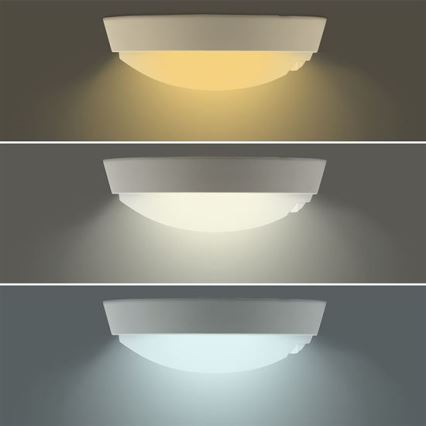 LED udendørs væglampe med sensor 2-i-1 LED/20W/230V 3000/4000/6500K IP65 Ø 22 cm