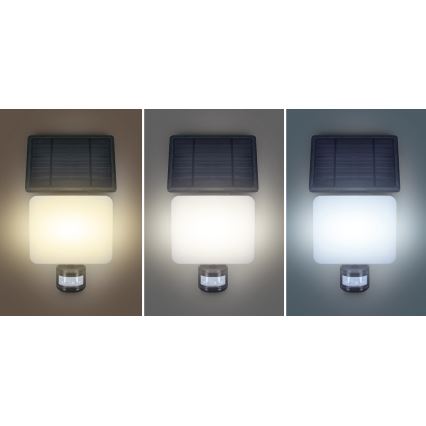 LED Soldrevet projektør med bevægelsessensor LED/11W/3,7V 4400mAh 3000K/4000K/6500K IP54