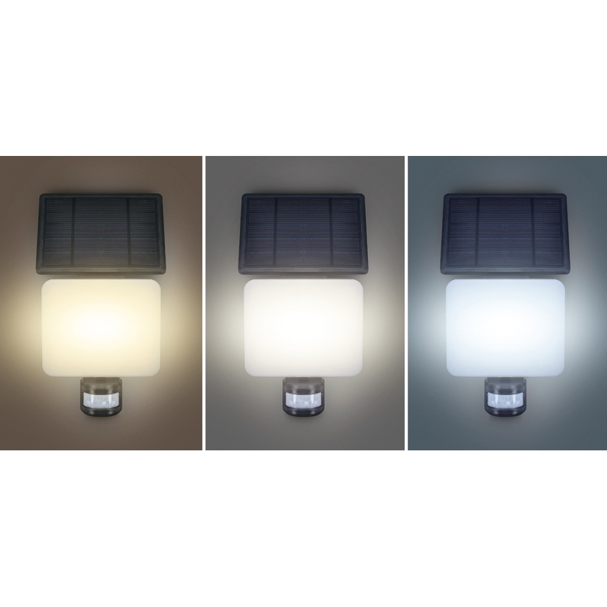 LED Soldrevet projektør med bevægelsessensor LED/11W/3,7V 4400mAh 3000K/4000K/6500K IP54