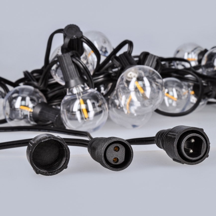 LED udendørs dekorationskæde GIRLANDA 25xE12 20m IP44 varm hvid
