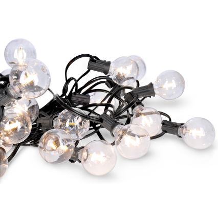 LED udendørs dekorationskæde GIRLANDA 25xE12 20m IP44 varm hvid