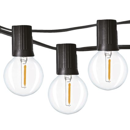 LED udendørs dekorationskæde GIRLANDA 25xE12 20m IP44 varm hvid