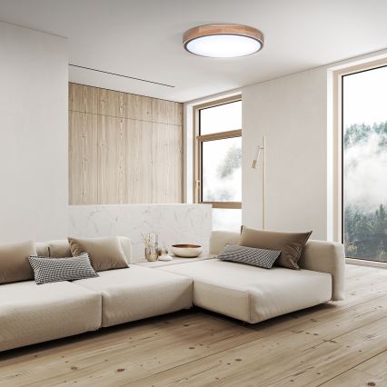 LED dæmpbar loftlampe IRON OAK LED/48W/230V 3000-6500K eg Ø 40 cm + fjernbetjening