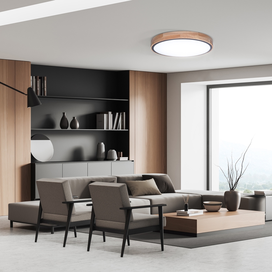 LED dæmpbar loftlampe IRON OAK LED/48W/230V 3000-6500K eg Ø 40 cm + fjernbetjening