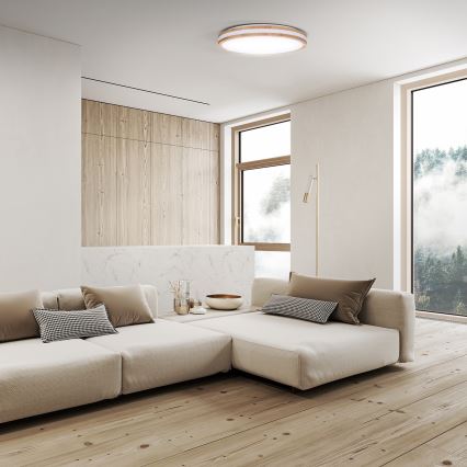 LED loftlampe dæmpbar WOODY LED/48W/230V 3000-6500K eg diameter 38 cm + fjernbetjening
