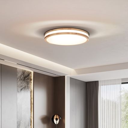 LED loftlampe dæmpbar WOODY LED/48W/230V 3000-6500K eg diameter 38 cm + fjernbetjening