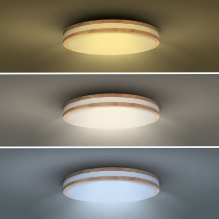 LED loftlampe dæmpbar WOODY LED/48W/230V 3000-6500K eg diameter 38 cm + fjernbetjening