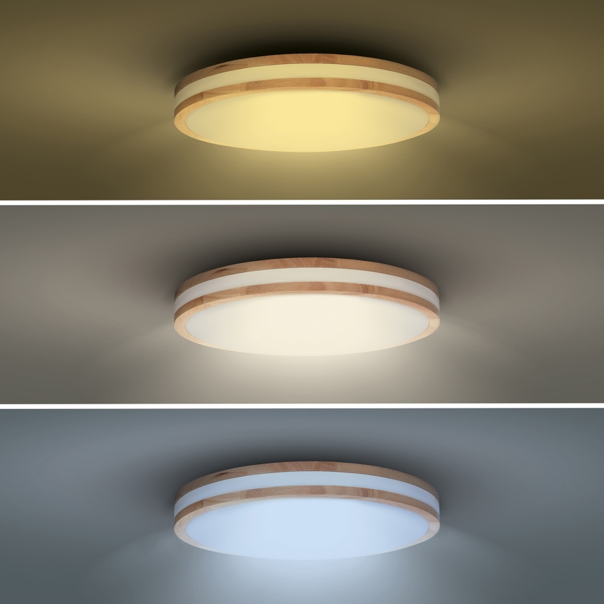 LED loftlampe dæmpbar WOODY LED/48W/230V 3000-6500K eg diameter 38 cm + fjernbetjening