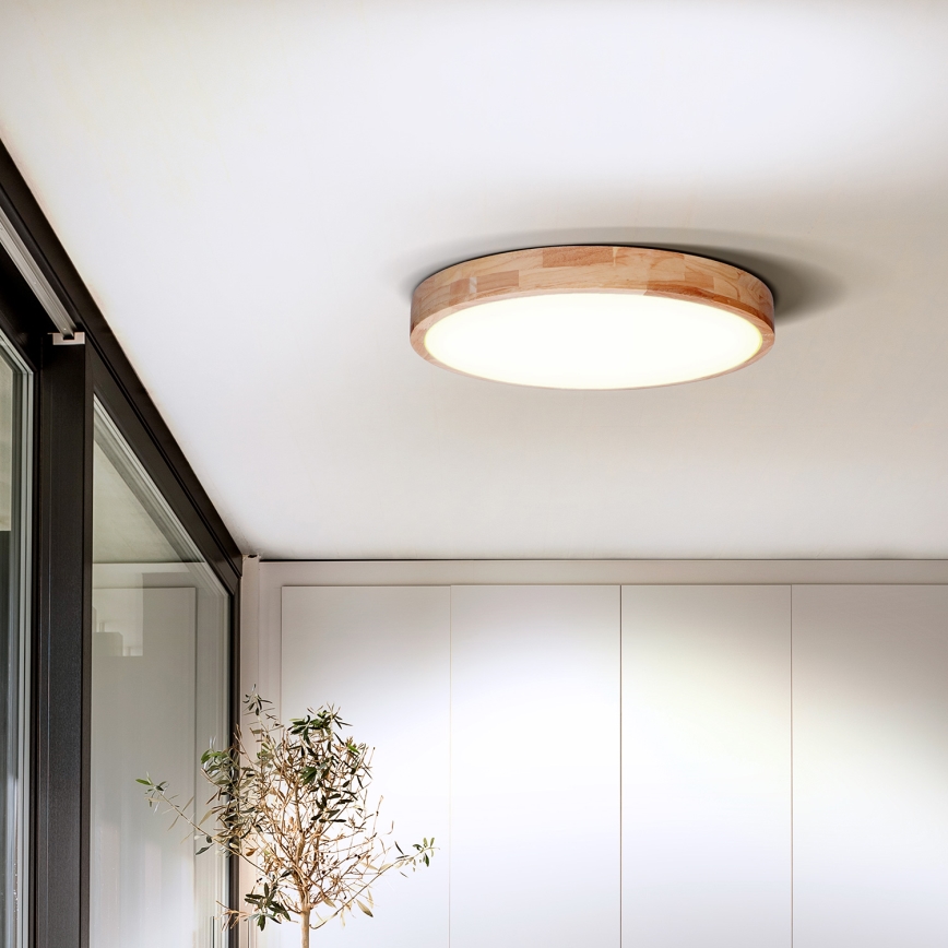 LED loftlampe dæmpbar SOLID OAK LED/60W/230V 3000-6500K eg diameter 51 cm + fjernbetjening