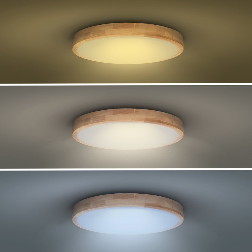 LED loftlampe dæmpbar SOLID OAK LED/60W/230V 3000-6500K eg diameter 51 cm + fjernbetjening