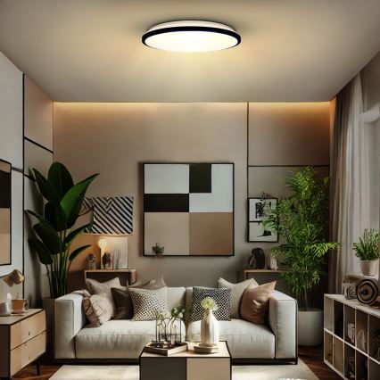 LED loftlampe dæmpbar JAMIL LED/48W/230V 3000-6500K sort + fjernbetjening