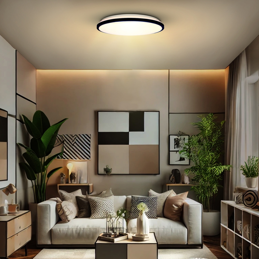 LED loftlampe dæmpbar JAMIL LED/48W/230V 3000-6500K sort + fjernbetjening