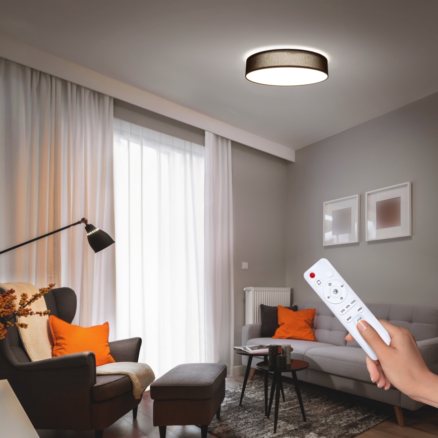 LED loftlampe dæmpbar PENLEY LED/48W/230V 3000-6500K diameter 40 cm sort + fjernbetjening