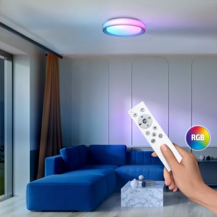 LED loftlampe dæmpbar RGB-farver FLOCO LED/30W/230V 3000-6500K + RGB/6W diameter 40cm + fjernbetjening