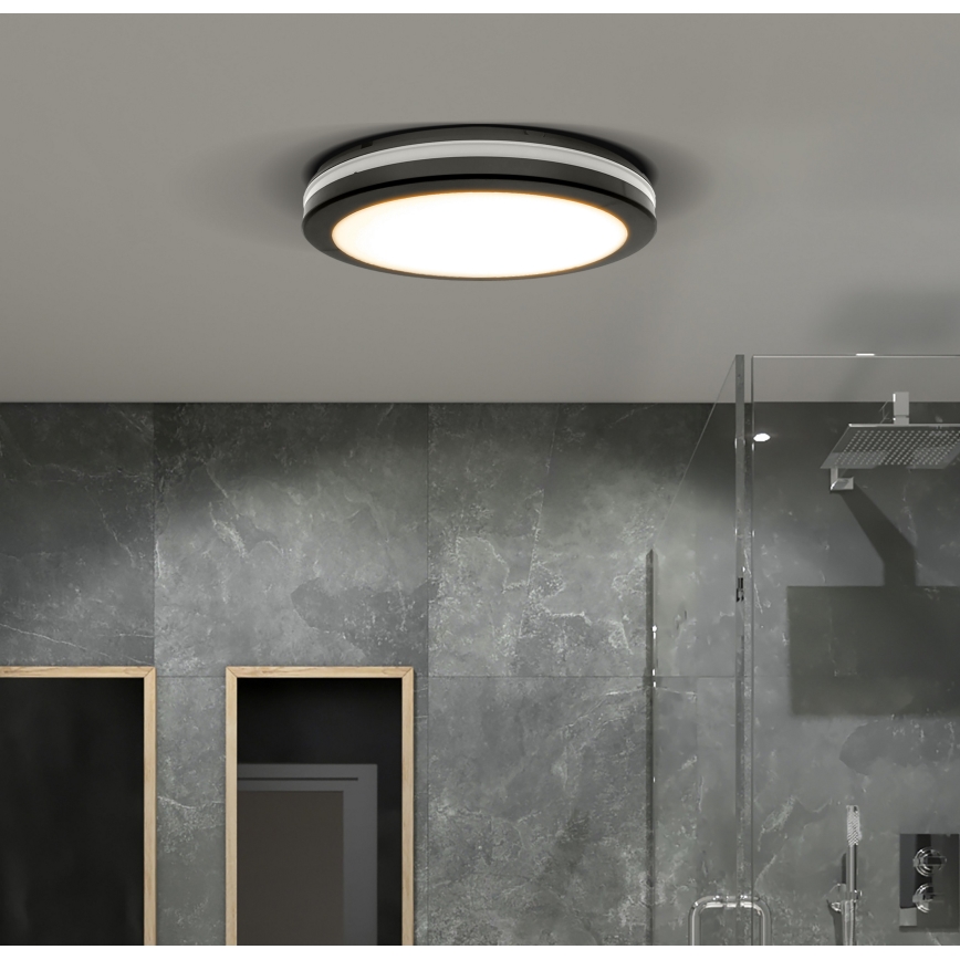 LED Dæmpbar udendørs loft lys LED/36W/40W/44W/230V 3000/4000/6500K IP65 sort