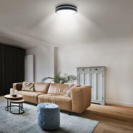 LED Dæmpbar udendørs loft lys LED/36W/40W/44W/230V 3000/4000/6500K IP65 sort