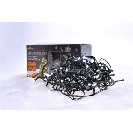 LED udendørs lyskæde 100xLED/8 funktioner IP44 13m kold hvid