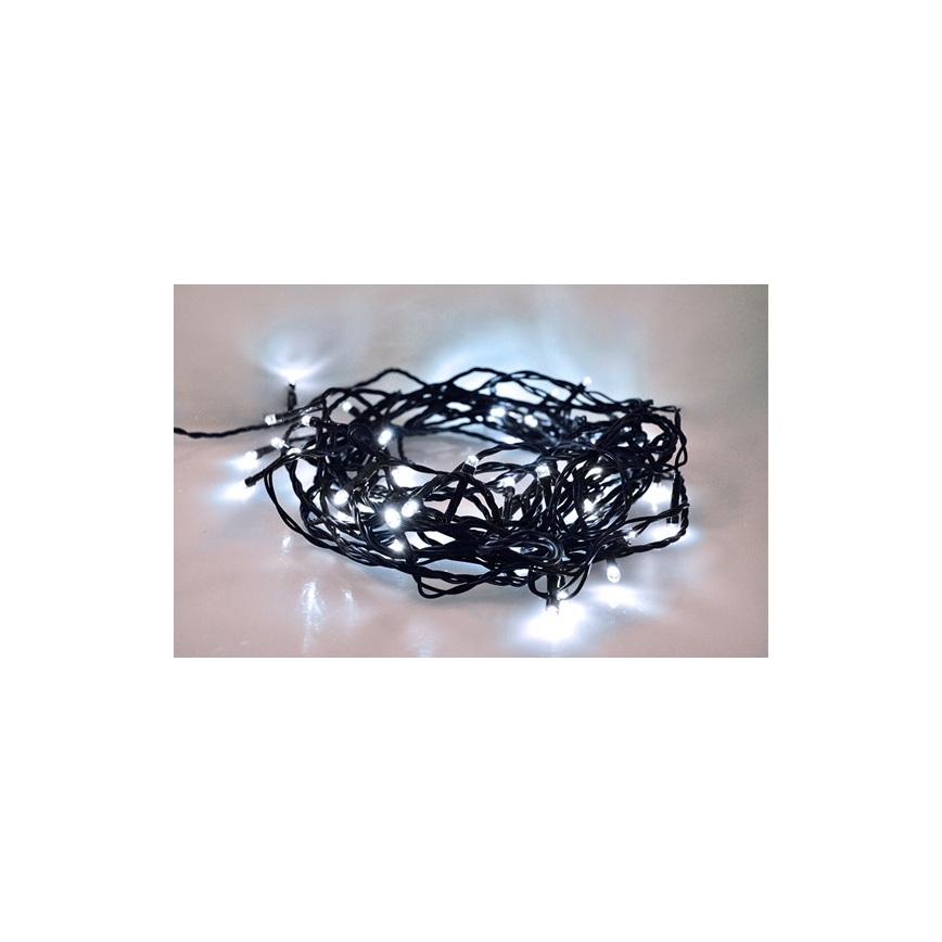 Udendørs LED julelyskæde 100xLED/8 funktioner IP44 13 m kold hvid