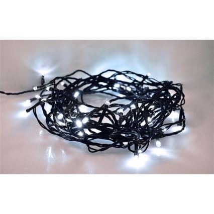 Udendørs LED julelyskæde 200xLED/8 funktioner IP44 25m kold hvid