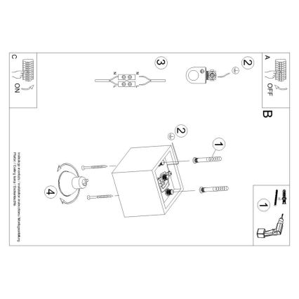 Spotlampe QUAD 1 1xGU10/10W/230V sort