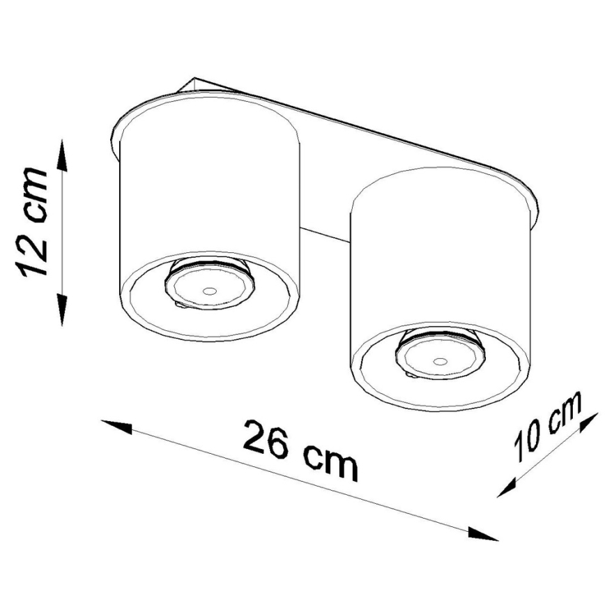 Spotlampe ORBIS 2 2xGU10/40W/230V grå