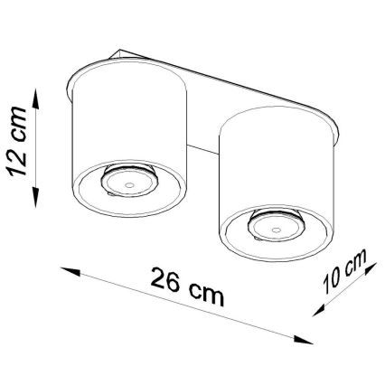 Sollux SL.0056 - Loftlampe ORBIS 2 2xGU10/40W/230V hvid