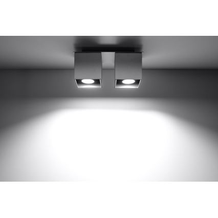 Spotlampe QUAD 2 2xGU10/40W/230V grå