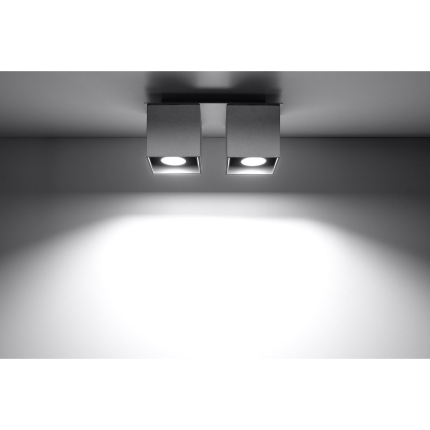 Spotlampe QUAD 2 2xGU10/40W/230V grå