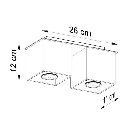 Spotlampe QUAD 2 2xGU10/40W/230V grå