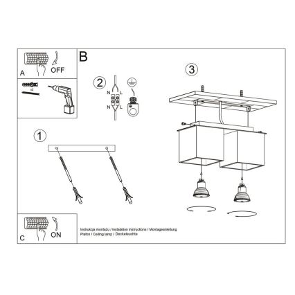 Spotlampe QUAD 2 2xGU10/40W/230V grå