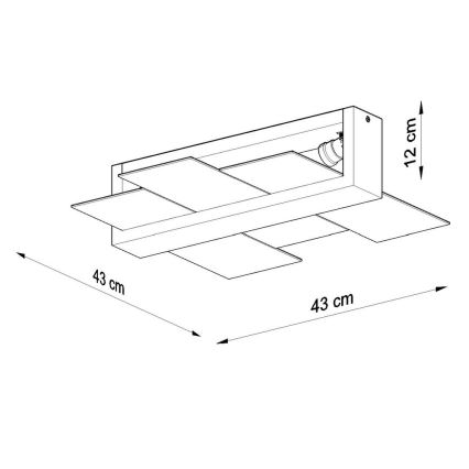 Loftlampe FENIKS 2 2xE27/60W/230V Birk/bøg