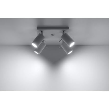 Spotlampe RING 4 4xGU10/10W/230V hvid