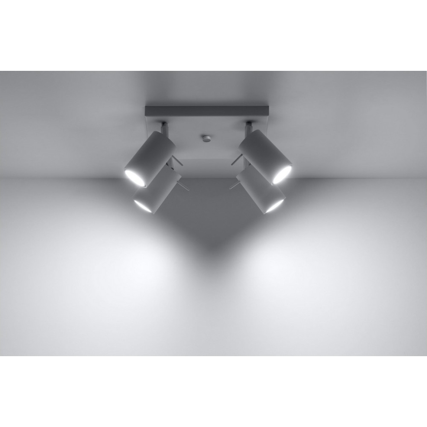 Spotlampe RING 4 4xGU10/10W/230V hvid