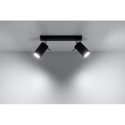 Spotlampe RING 2 2xGU10/10W/230V sort