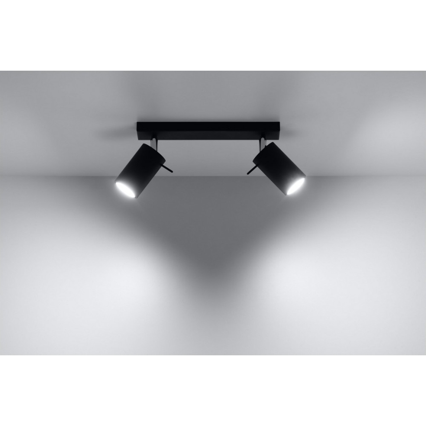 Spotlampe RING 2 2xGU10/10W/230V sort