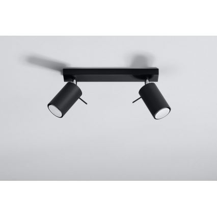 Spotlampe RING 2 2xGU10/10W/230V sort