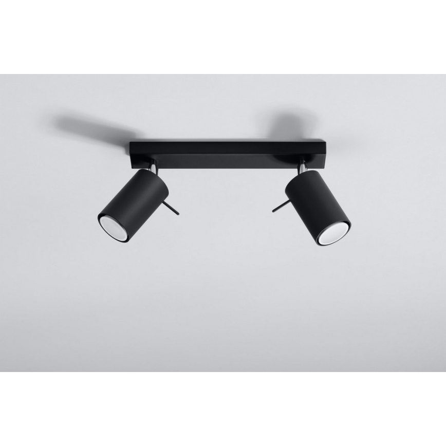 Spotlampe RING 2 2xGU10/10W/230V sort