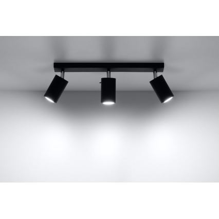 Spotlampe RING 3 3xGU10/10W/230V sort