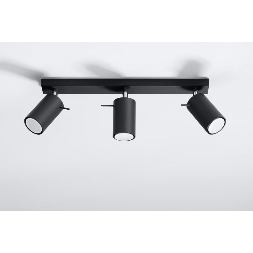 Spotlampe RING 3 3xGU10/10W/230V sort