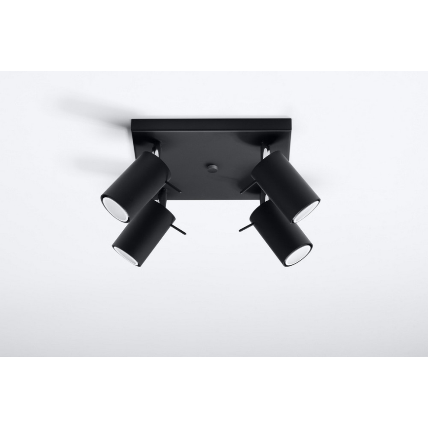 Spotlampe RING 4 4xGU10/10W/230V sort