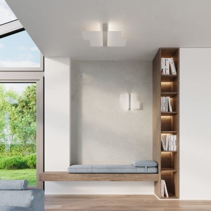 Loftlampe MASSIMO 2xE27/60W/230V hvid/skinnende krom