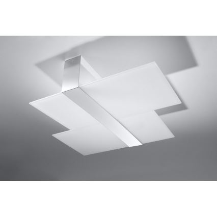 Loftlampe MASSIMO 2xE27/60W/230V hvid/skinnende krom