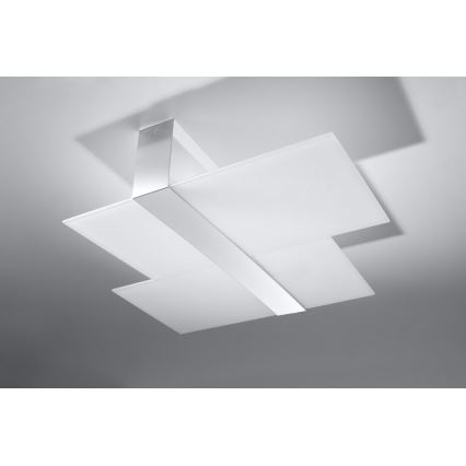 Sollux SL.0188 - Loftlampe MASSIMO 2xE27/60W/230V hvid/krom