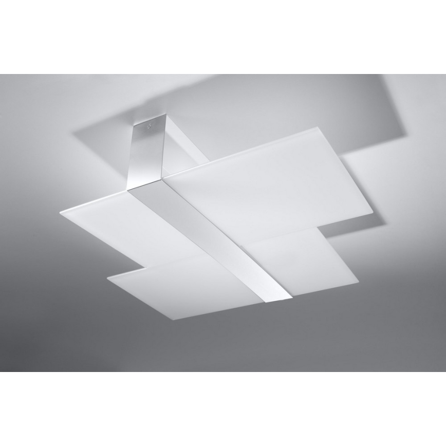 Loftlampe MASSIMO 2xE27/60W/230V hvid/skinnende krom