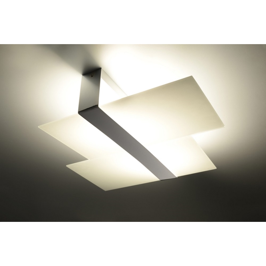 Loftlampe MASSIMO 2xE27/60W/230V hvid/skinnende krom