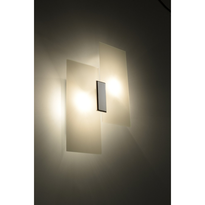 Væglampe FABIANO 2xE27/60W/230V hvid/skinnende krom