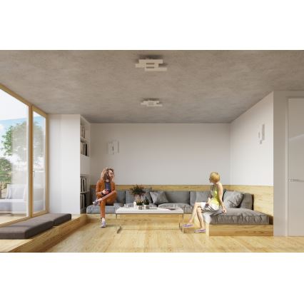 Loftlampe FABIANO 3xE27/60W/230V hvid/skinnende krom