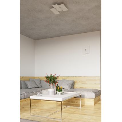 Loftlampe FABIANO 3xE27/60W/230V hvid/skinnende krom