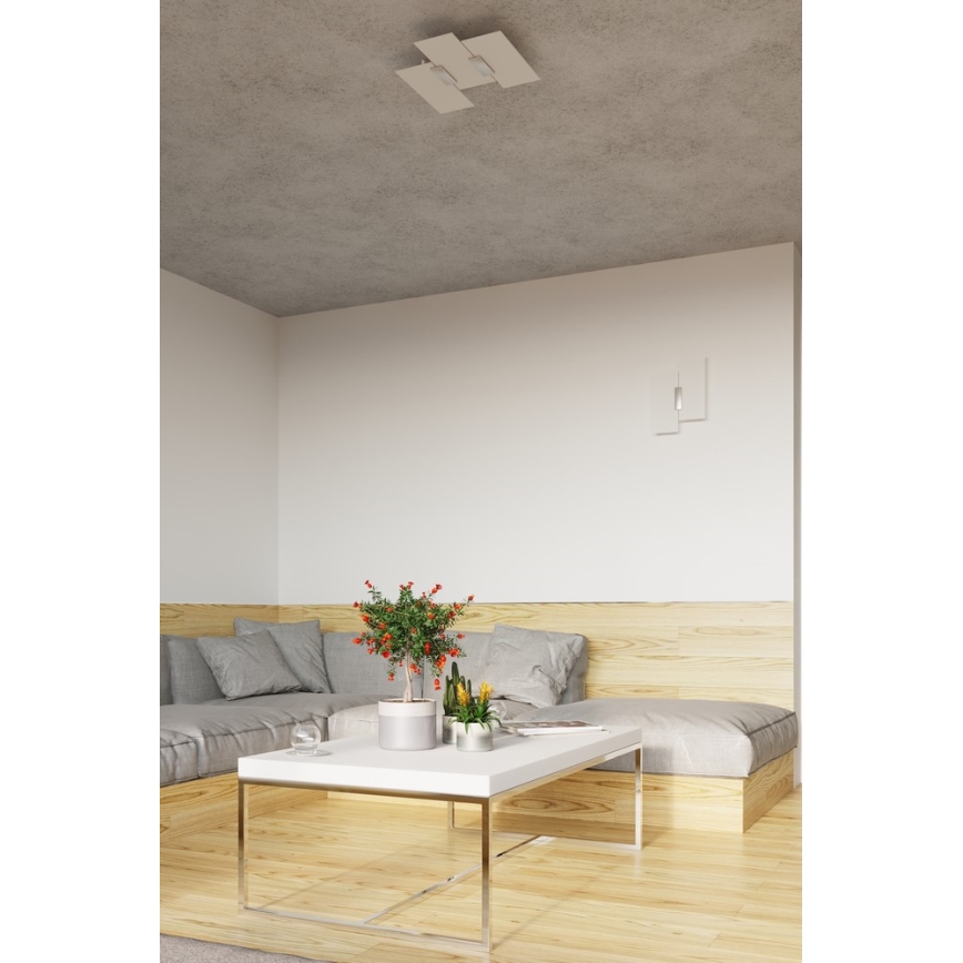 Loftlampe FABIANO 3xE27/60W/230V hvid/skinnende krom